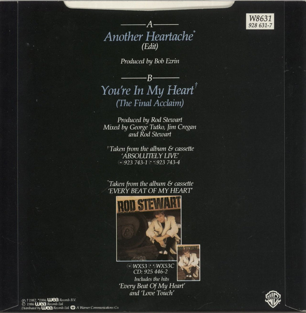 Rod Stewart Another Heartache UK 7" vinyl single (7 inch record / 45)