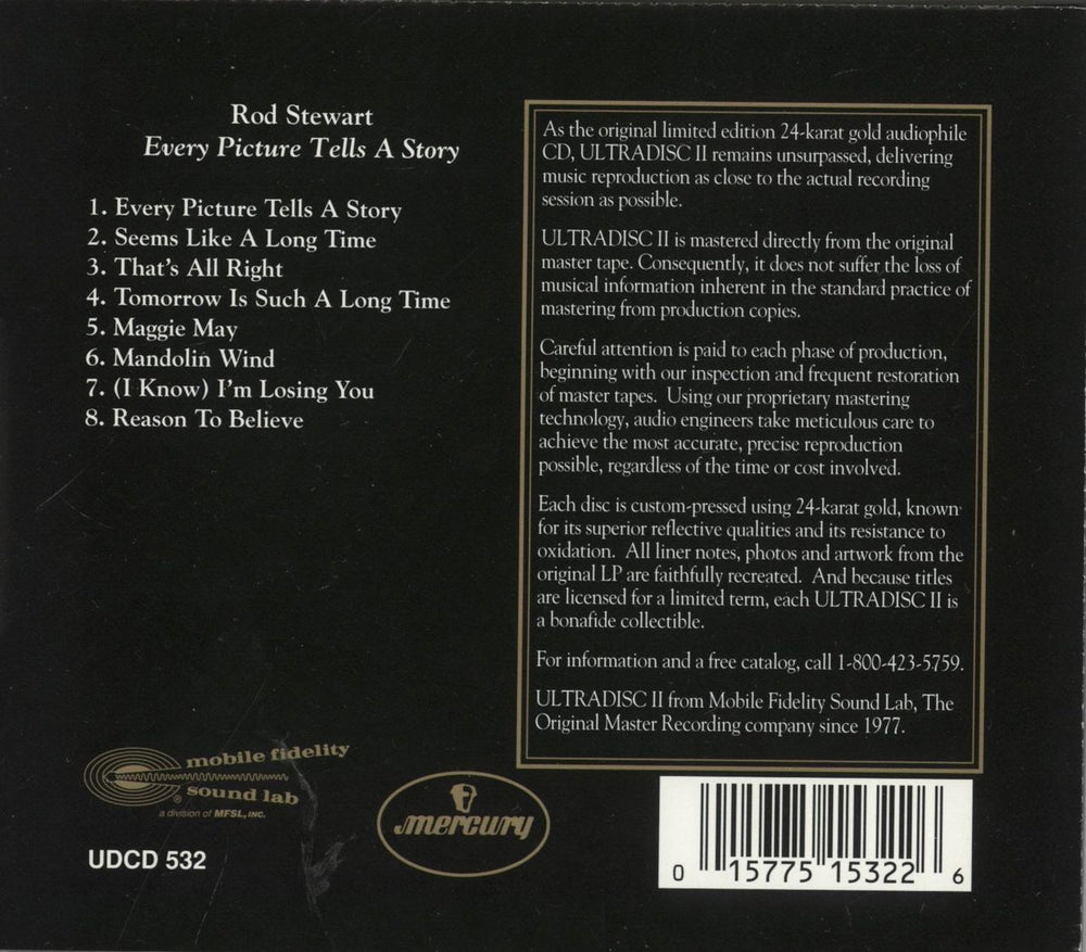 Rod Stewart Every Picture Tells A Story + Wrap Around Insert US CD album (CDLP) 015775153226