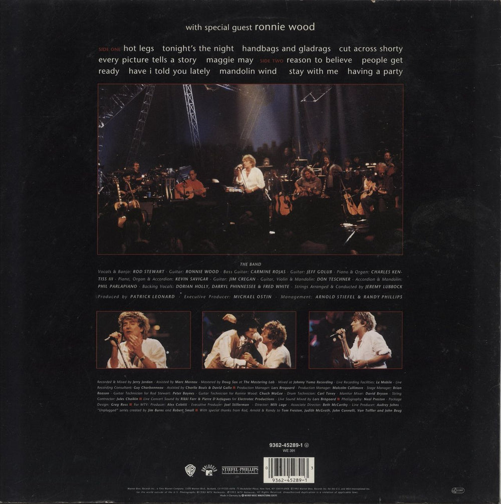 Rod Stewart Unplugged...And Seated - VG German vinyl LP album (LP record) 093624528913