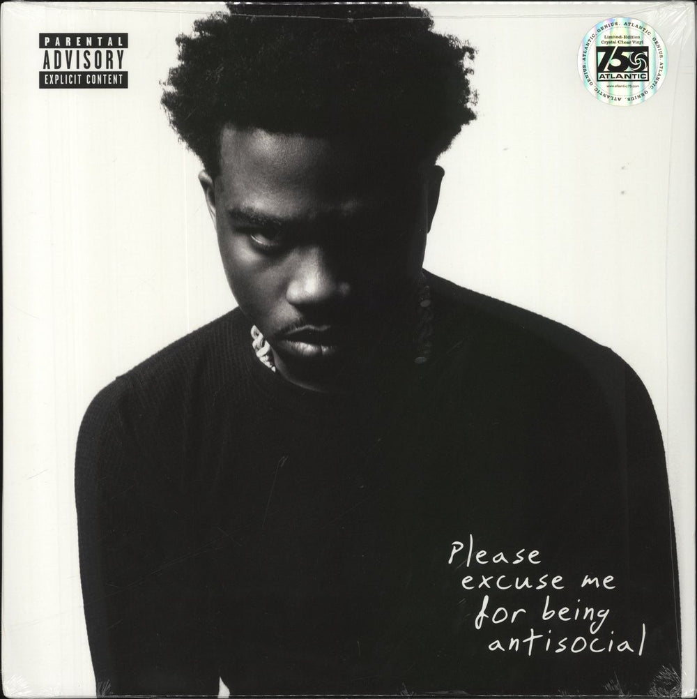 Roddy Ricch Please Excuse Me For Being Antisocial - Crystal Clear Vinyl - Sealed US 2-LP vinyl record set (Double LP Album) 075678624971