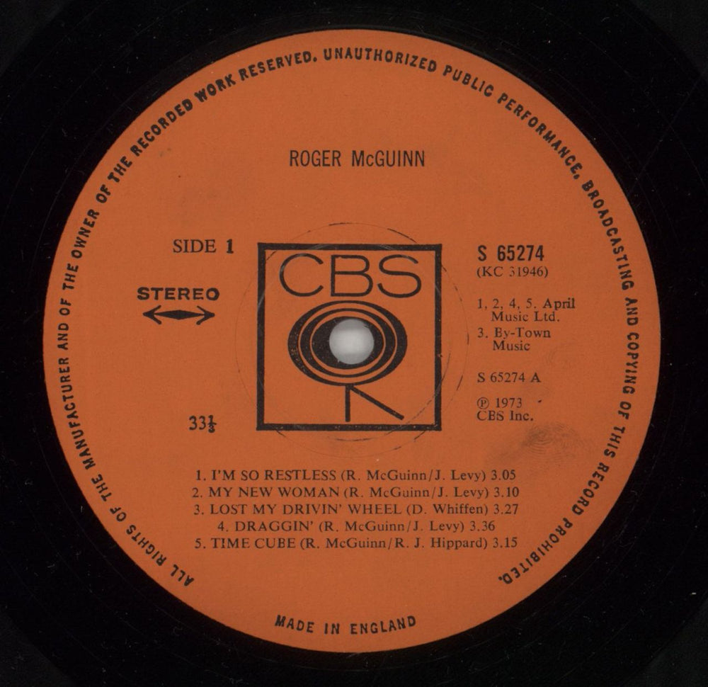 Roger McGuinn Roger McGuinn UK vinyl LP album (LP record) MCGLPRO776783