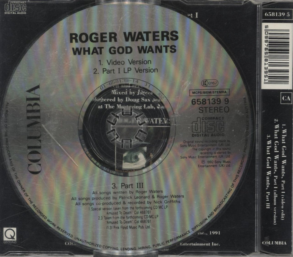 Roger Waters What God Wants UK CD single (CD5 / 5") 5099765813951