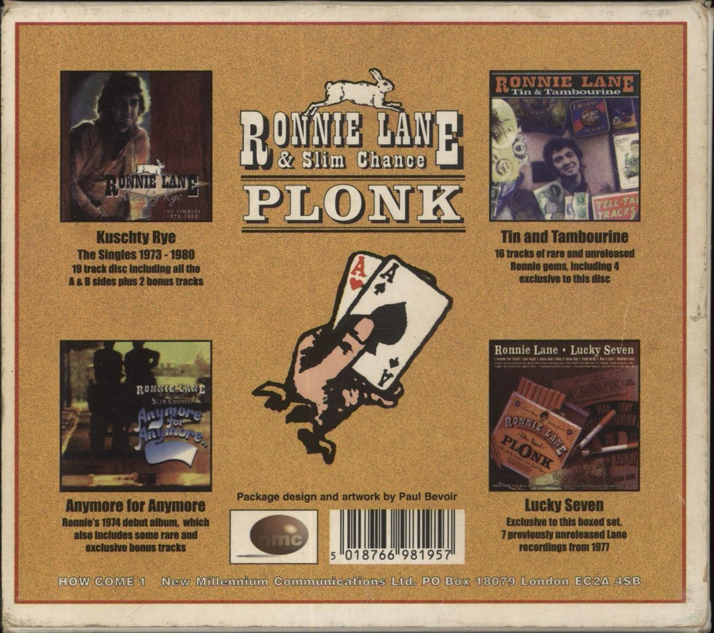Ronnie Lane Plonk UK 4-CD album set 5018766981957