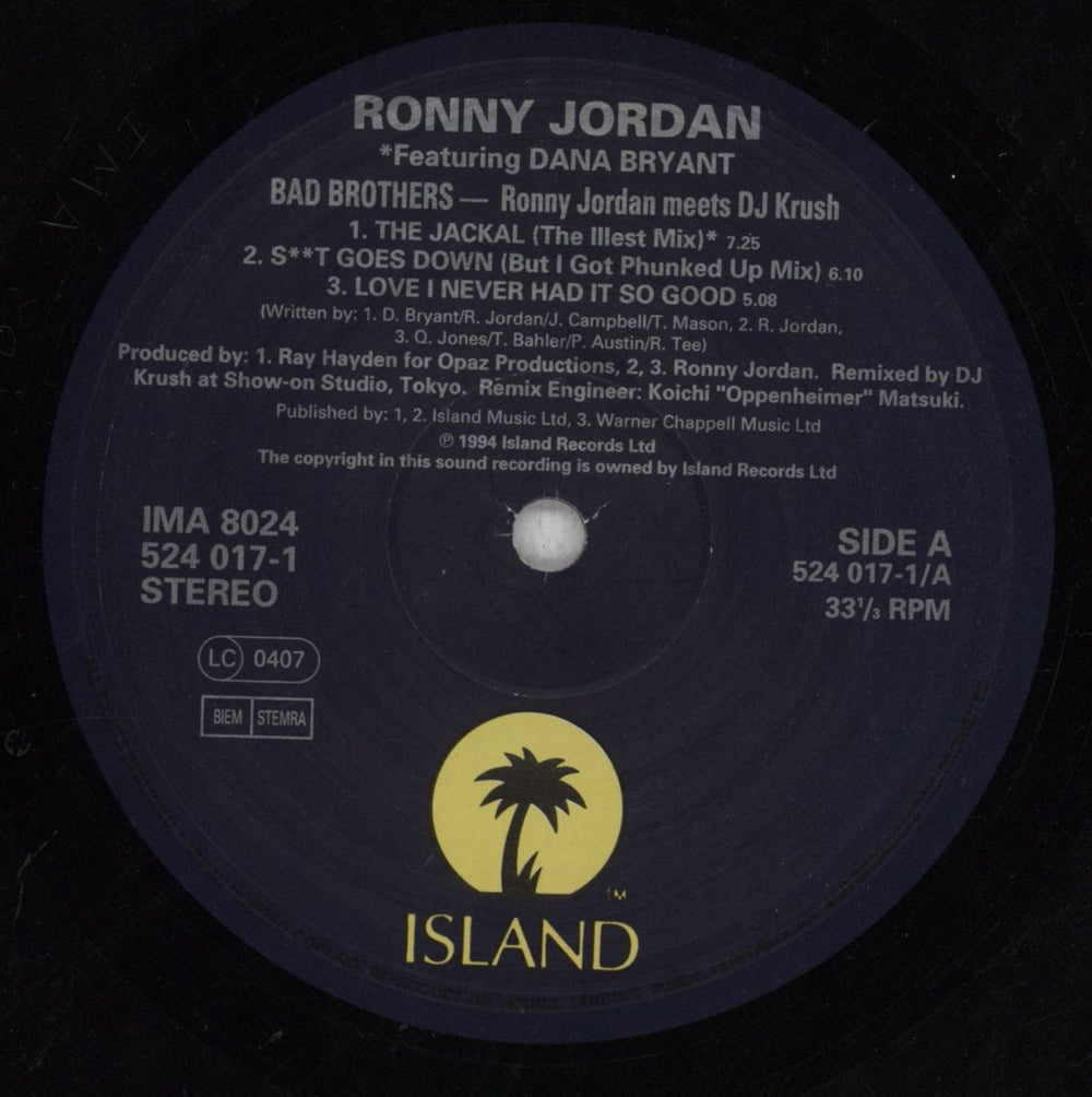 Ronny Jordan Bad Brothers - EX UK vinyl LP album (LP record) REQLPBA845619