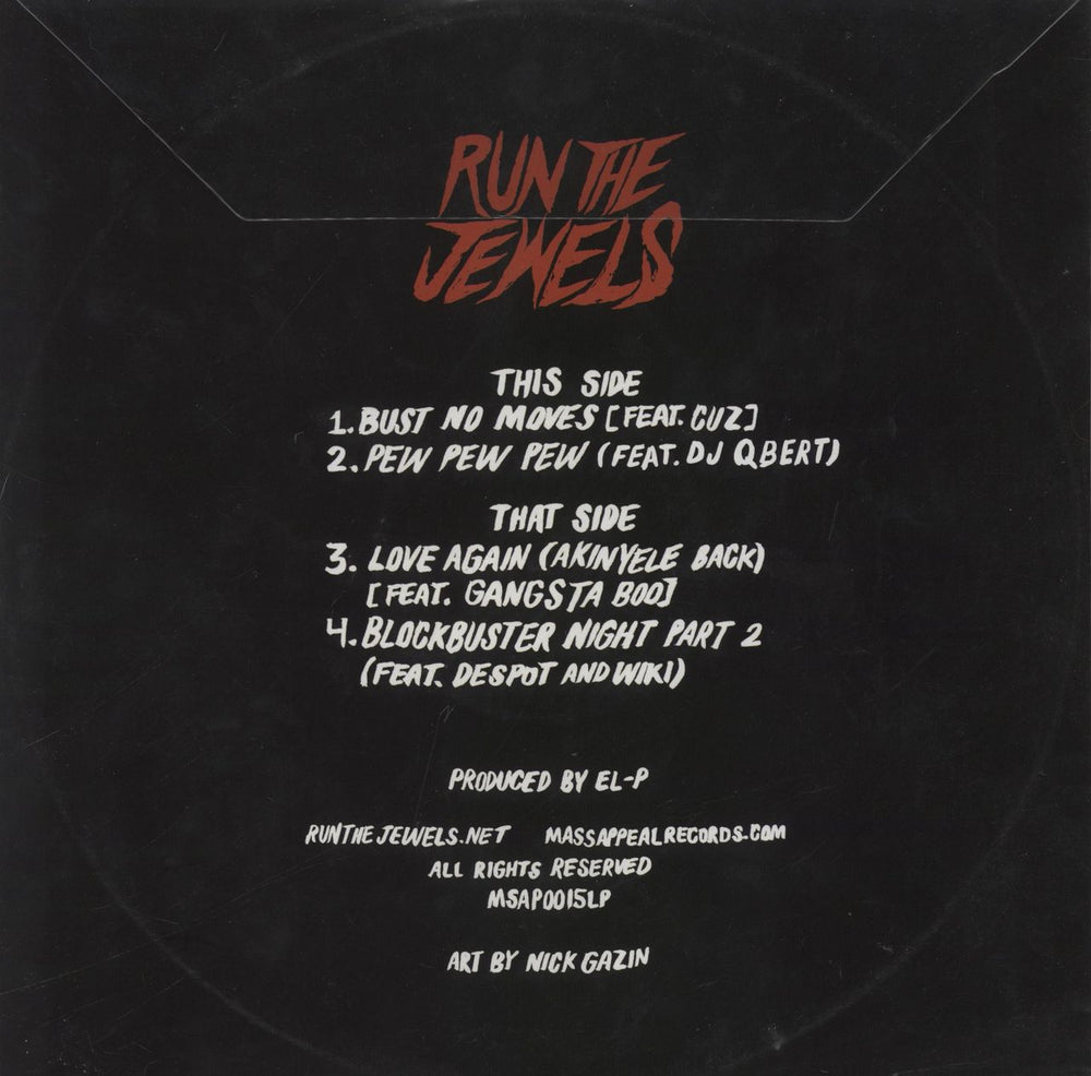 Run The Jewels Bust No Moves - Clear Marbled Vinyl - RSD US 12" vinyl single (12 inch record / Maxi-single) YUR12BU845733