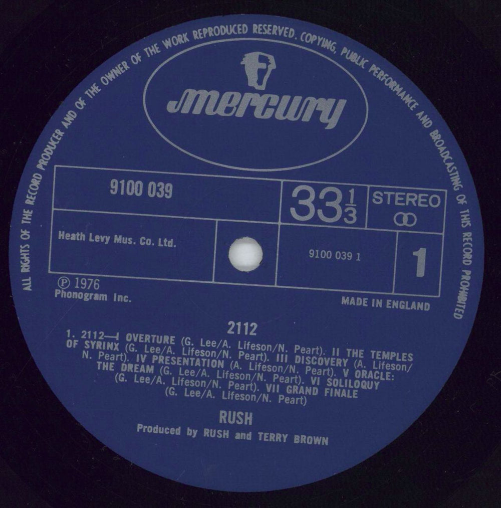 Rush 2112 [Twenty One Twelve] - 1st - EX UK vinyl LP album (LP record) RUSLPTW88268
