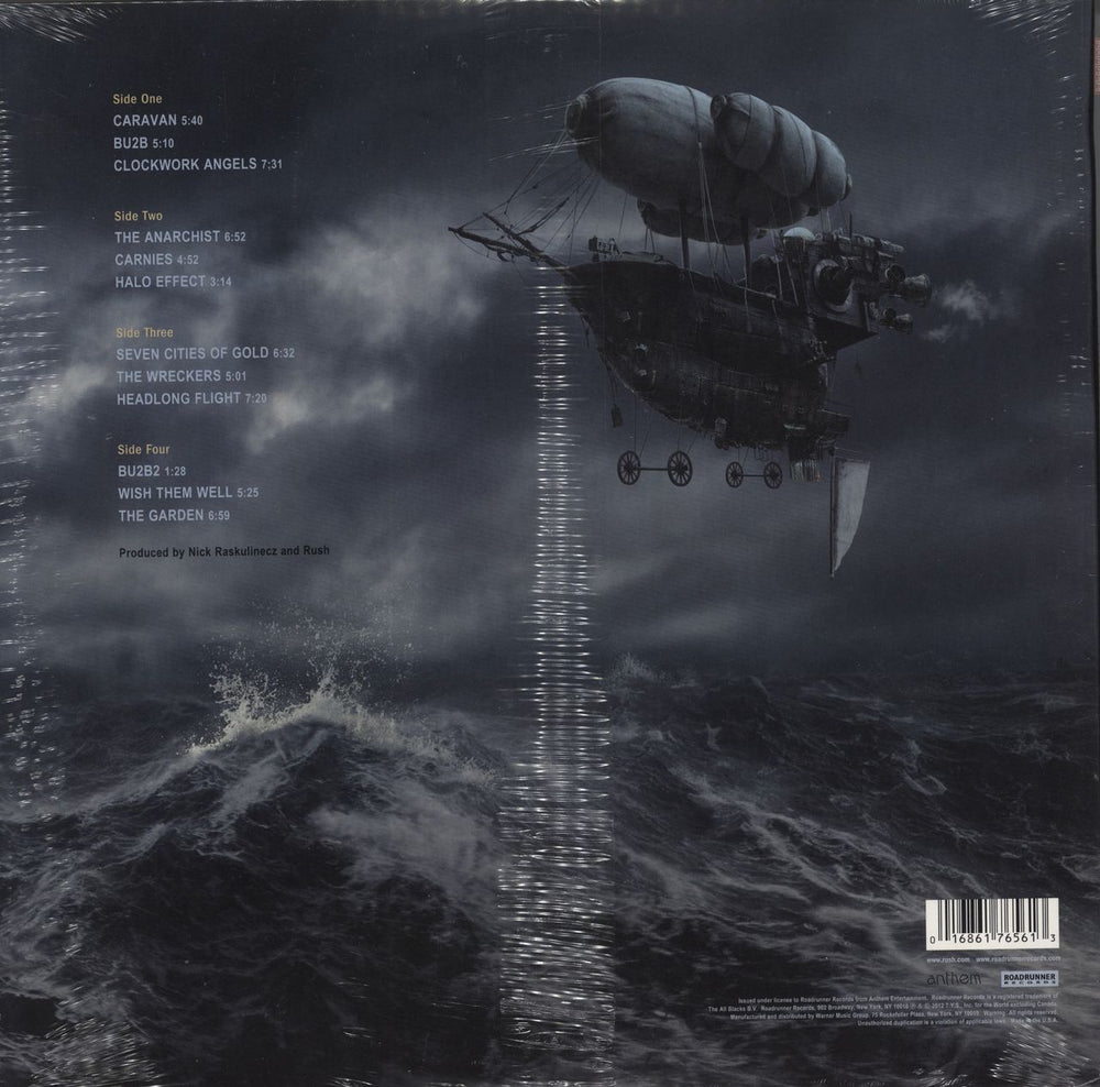 Rush Clockwork Angels - 200gm Black Vinyl - Sealed US 2-LP vinyl record set (Double LP Album) 016861765613