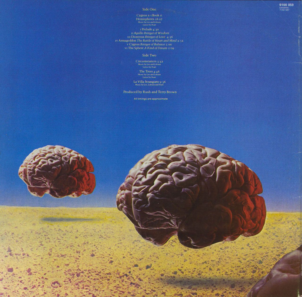 Rush Hemispheres - VG UK vinyl LP album (LP record)