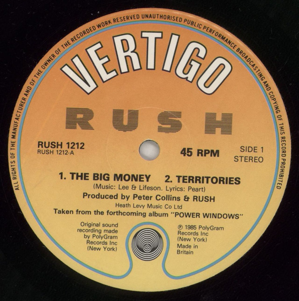 Rush The Big Money UK 12" vinyl single (12 inch record / Maxi-single) RUS12TH01180