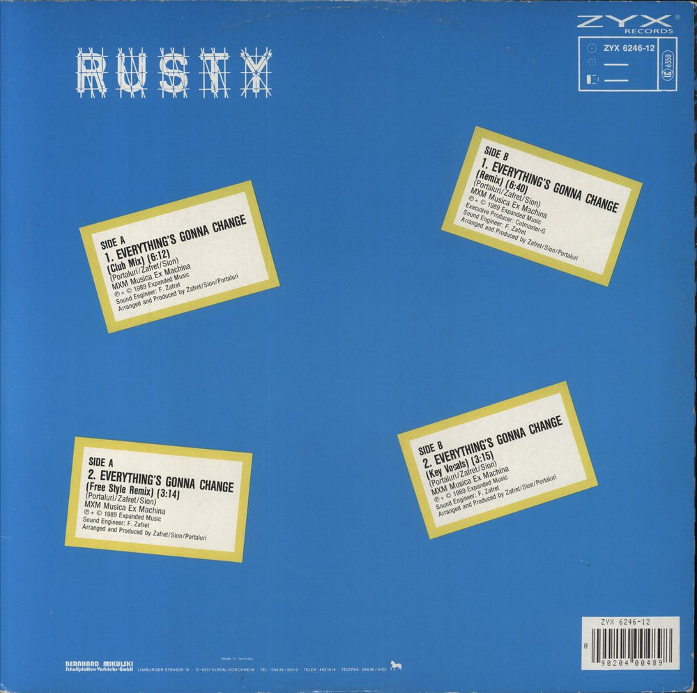 Rusty (House) Everything's Gonna Change UK 12" vinyl single (12 inch record / Maxi-single) 090204004898
