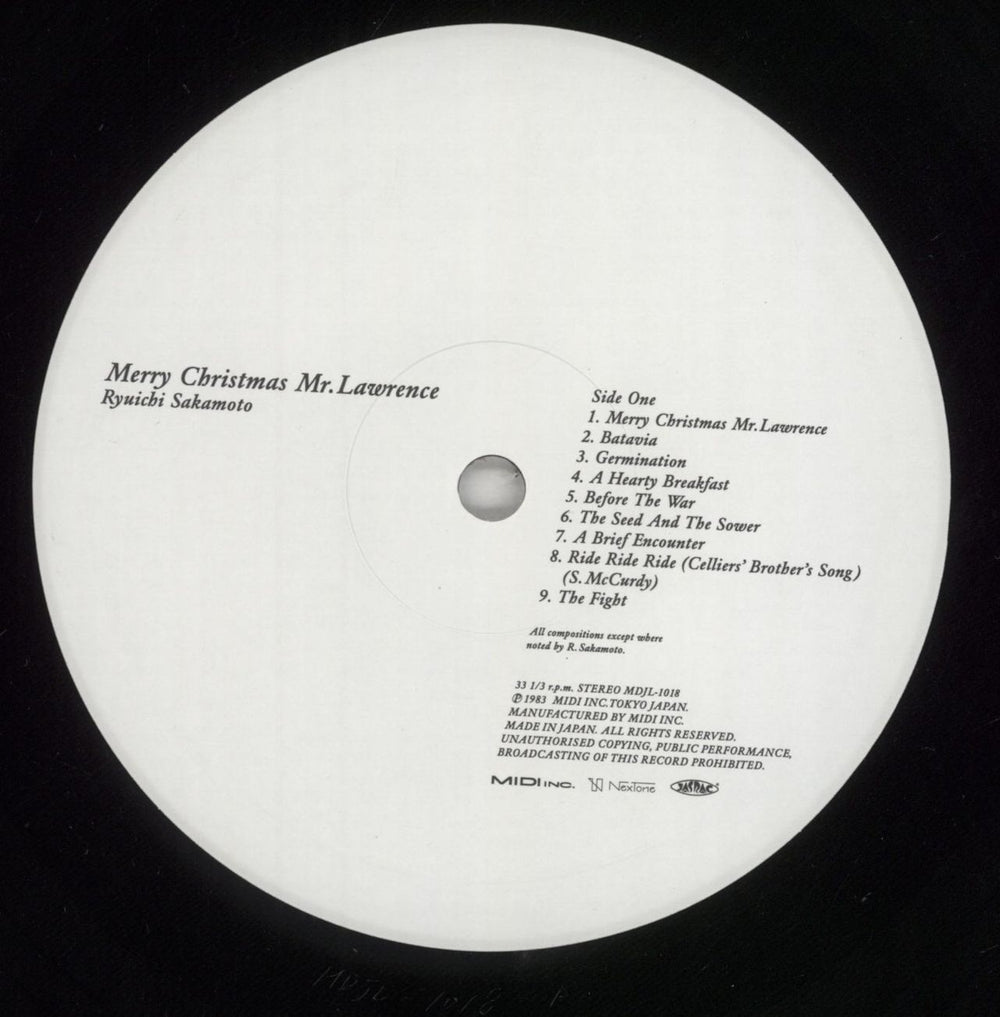 Ryuichi Sakamoto Merry Christmas Mr. Lawrence: Tower Exclusive + Bonus PVC Folder Japanese vinyl LP album (LP record) RYULPME854984