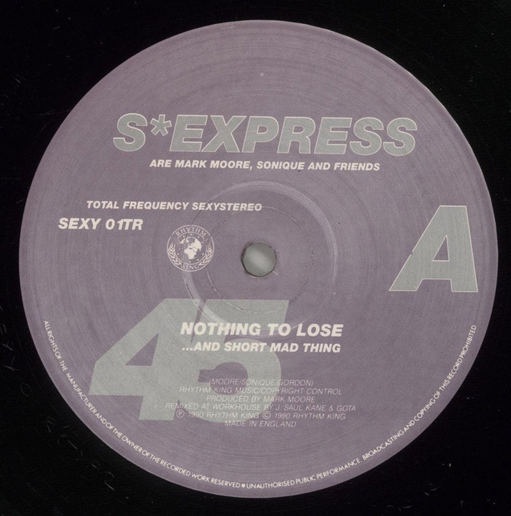 S'Express Nothing To Lose [Remix] UK 12" vinyl single (12 inch record / Maxi-single) XPR12NO594704