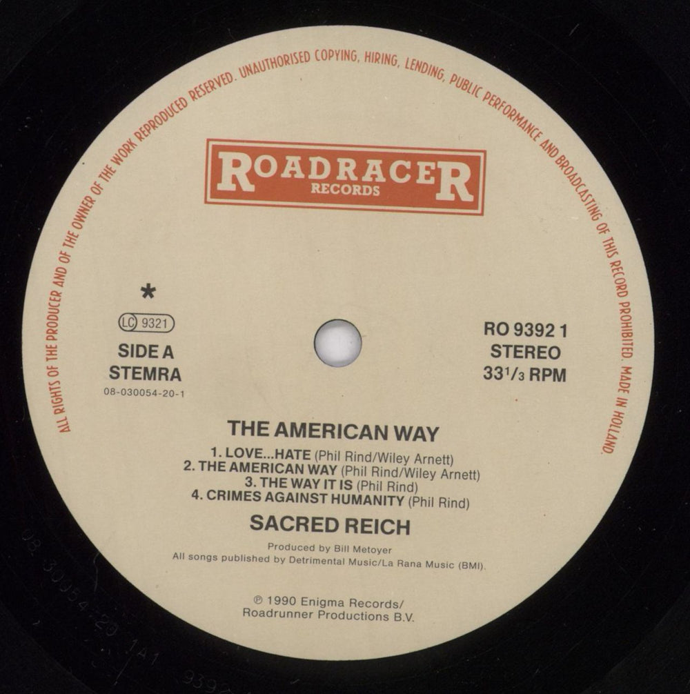 Sacred Reich The American Way - EX UK vinyl LP album (LP record) SR3LPTH629839