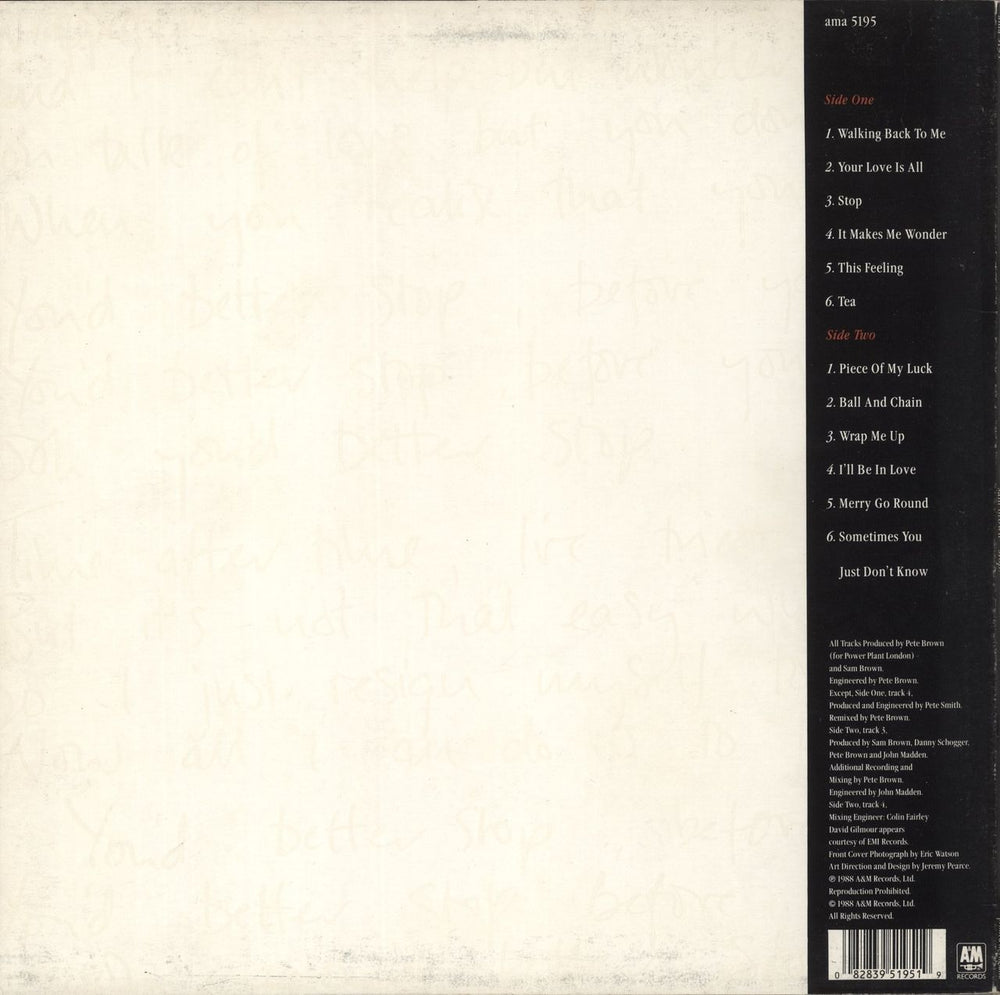 Sam Brown Stop! - Complete UK vinyl LP album (LP record) 082839519519