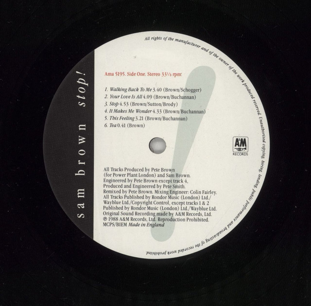 Sam Brown Stop! - Complete UK vinyl LP album (LP record) BWNLPST479131