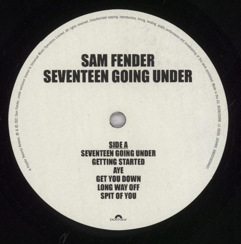 Sam Fender Seventeen Going Under - Spray Painted Sleeve - Autographed UK vinyl LP album (LP record) 0BNLPSE843626