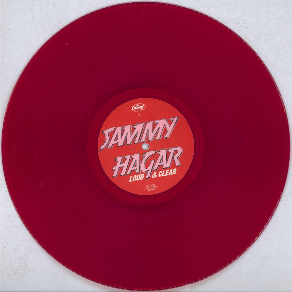 Sammy Hagar Loud & Clear - Red Vinyl - Stickered Sleeve - Shrink UK vinyl LP album (LP record) HGALPLO832831