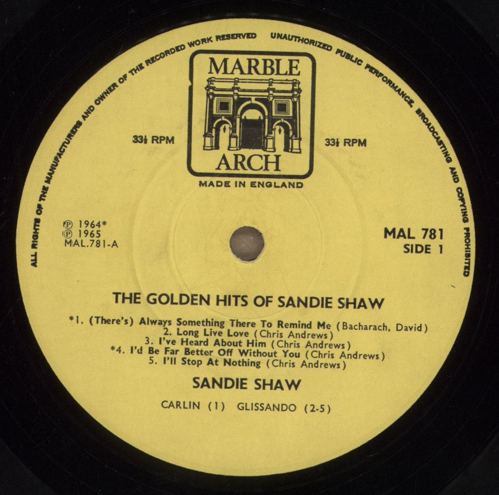 Sandie Shaw The Golden Hits Of Sandie Shaw UK vinyl LP album (LP record) SDILPTH714222