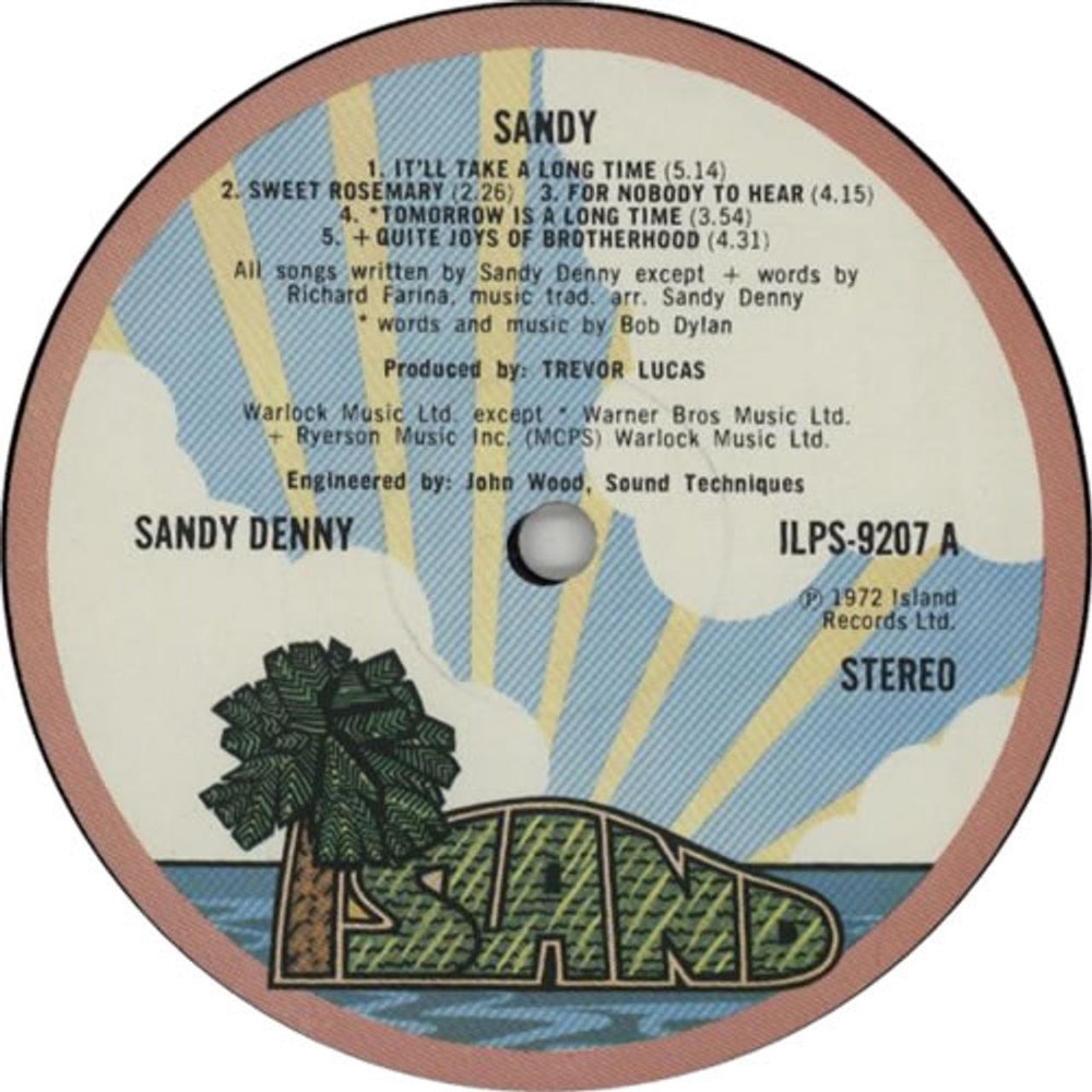 Sandy Denny Sandy - 1st - VG UK vinyl LP album (LP record) SNYLPSA624293