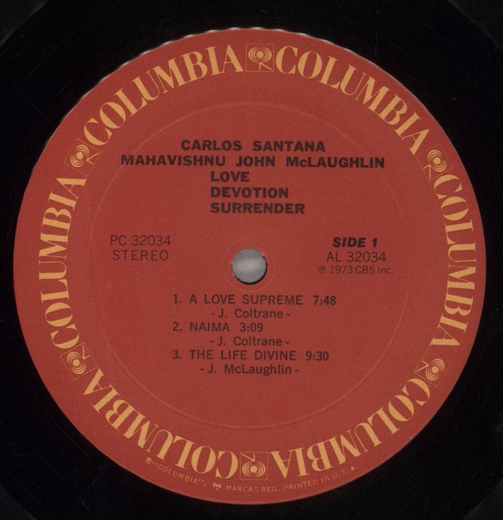 Santana Love Devotion Surrender US vinyl LP album (LP record) SNTLPLO857733