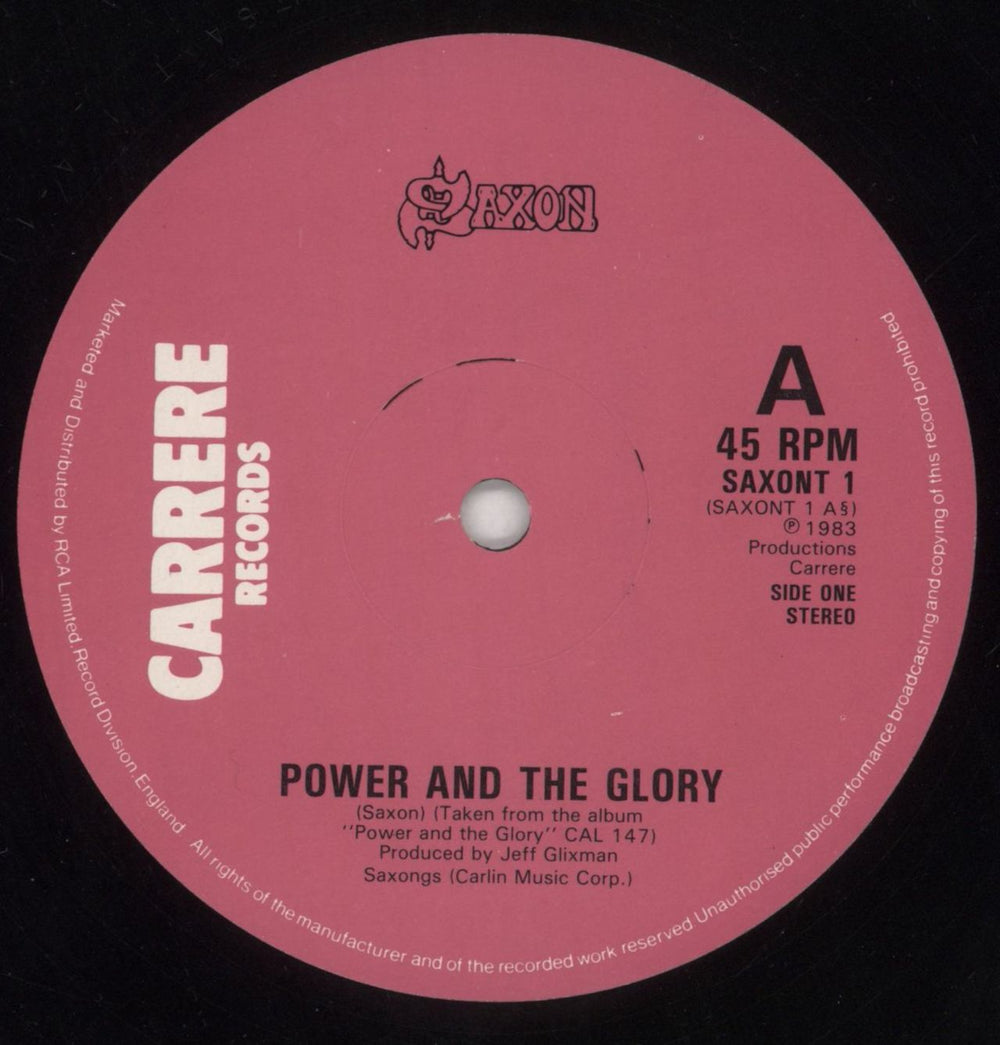 Saxon Power & The Glory UK 12" vinyl single (12 inch record / Maxi-single) SAX12PO37010