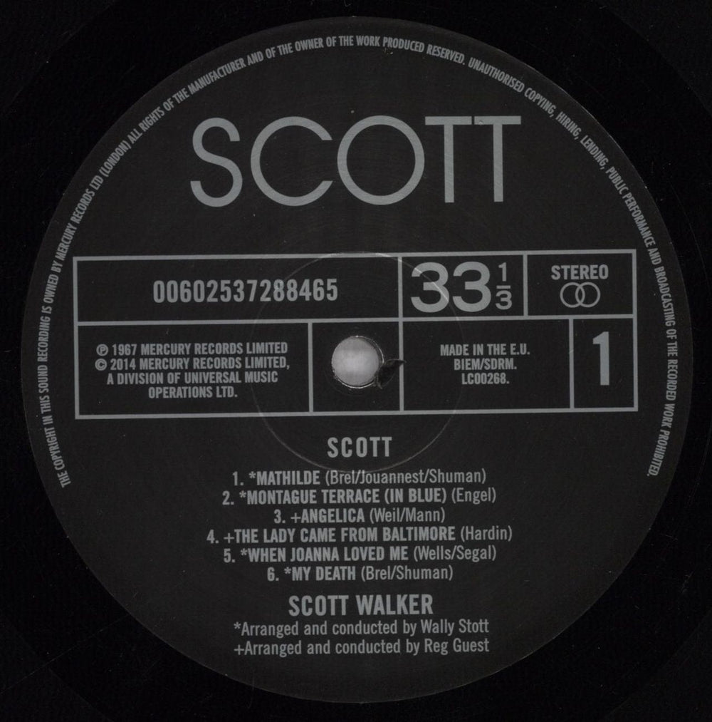 Scott Walker Scott - 180gm UK vinyl LP album (LP record) SWLLPSC839369