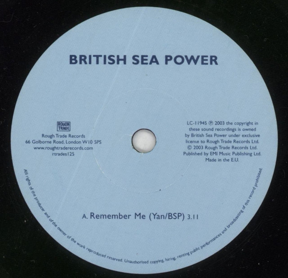 Sea Power Remember Me - Captain Parker UK 7" vinyl single (7 inch record / 45) BPW07RE852370