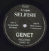 Selfish Selfish Belgian 7" vinyl single (7 inch record / 45) 63L07SE837909