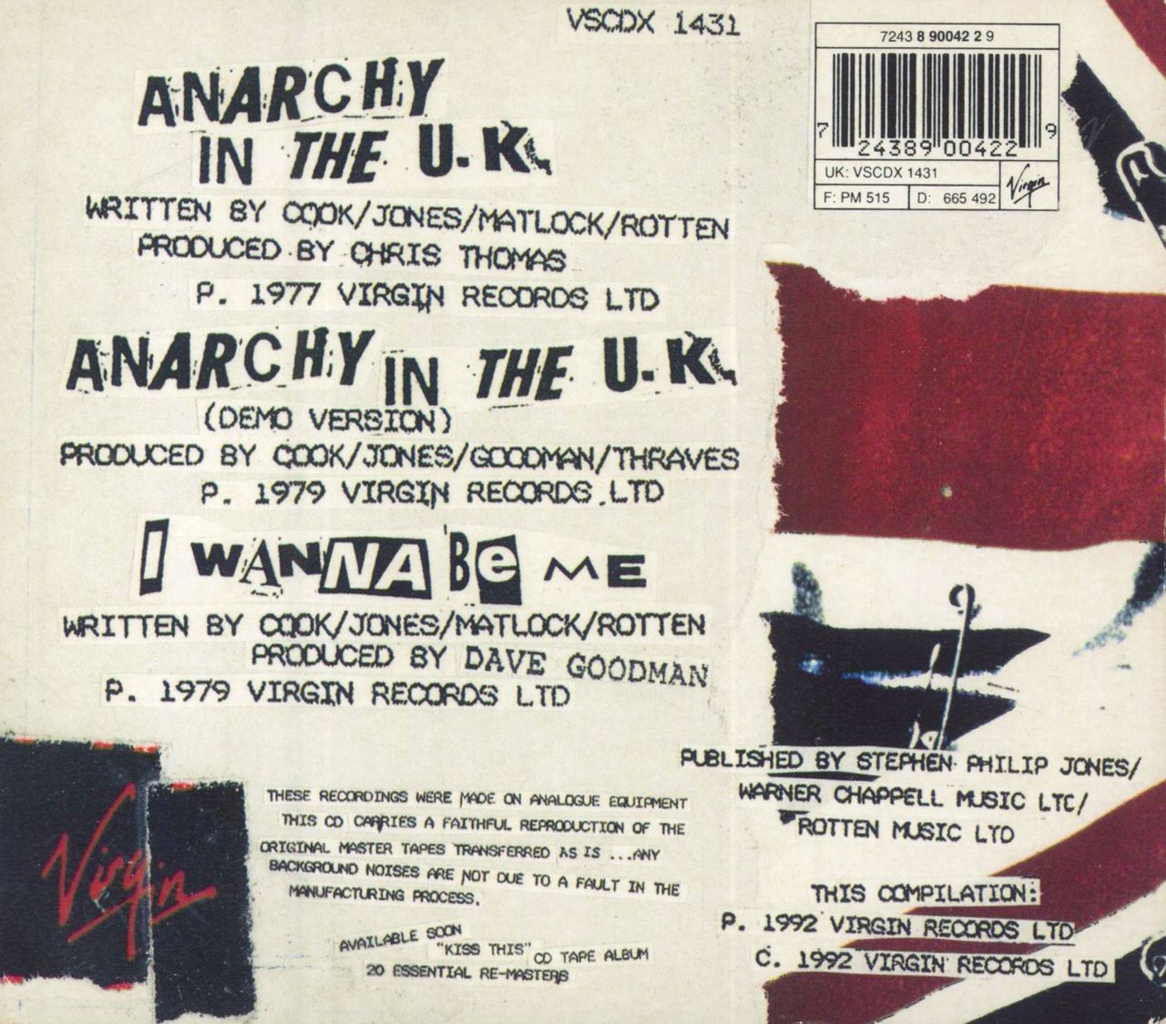 Sex Pistols Anarchy In The U.K. + Poster UK CD single — RareVinyl.com