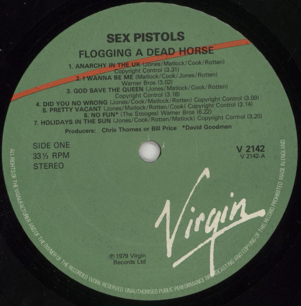 Sex Pistols Flogging A Dead Horse UK vinyl LP album (LP record) SEXLPFL450714