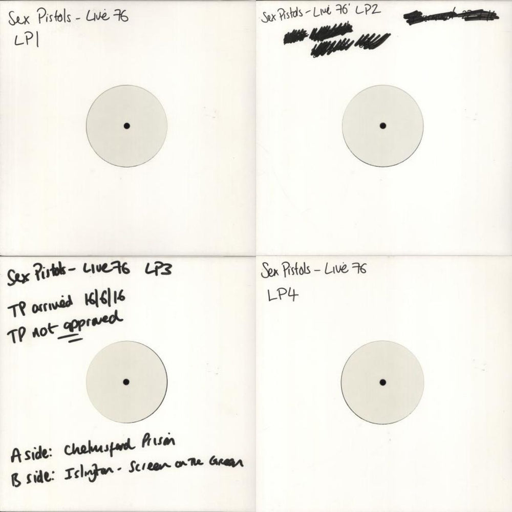 Sex Pistols Live '76 - 4 x Test Pressing UK 4-LP vinyl album record set SEXPISSLIVE1976LP