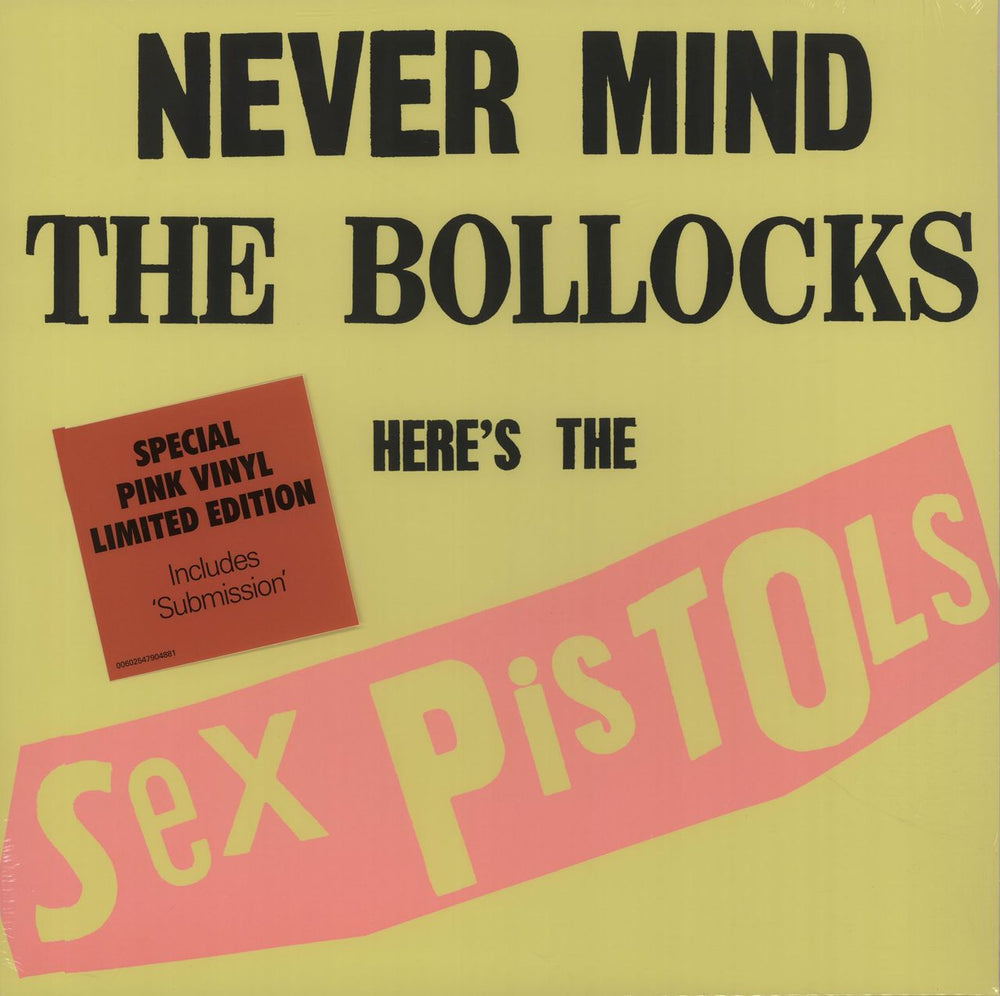 Sex Pistols Never Mind The Bollocks Here's The Sex Pistols - Pink Vinyl + Sealed UK vinyl LP album (LP record) 479048-8