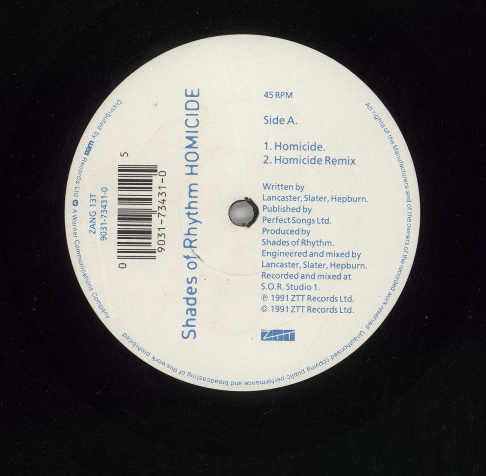 Shades Of Rhythm Homicide/Exorcist - Promo Sticker UK 12" vinyl single (12 inch record / Maxi-single) SOR12HO872692