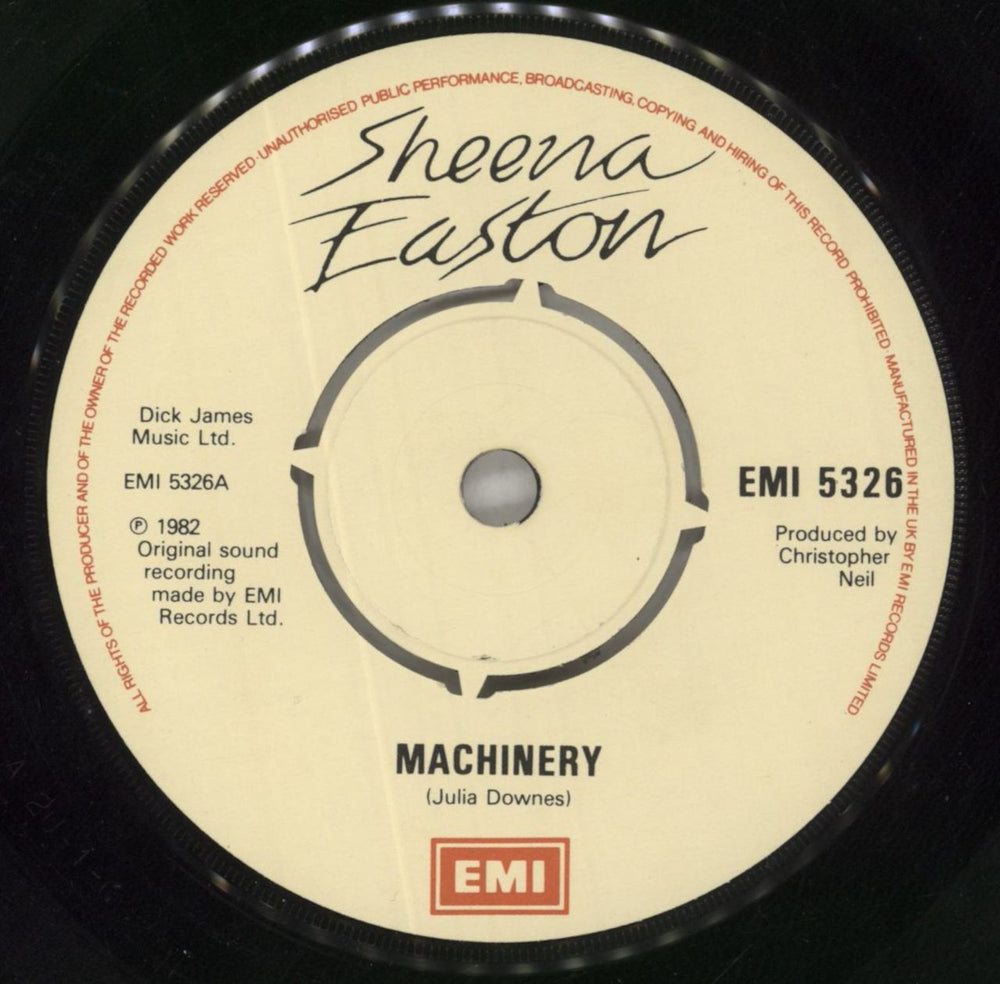 Sheena Easton Machinery UK 7" vinyl single (7 inch record / 45) EAS07MA48929