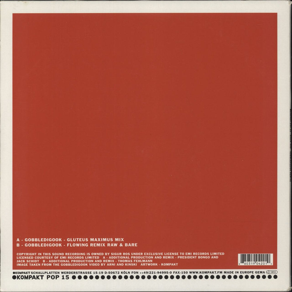 Sigur Ros Gobbledigook Remixes German 12" vinyl single (12 inch record / Maxi-single) 880319042010