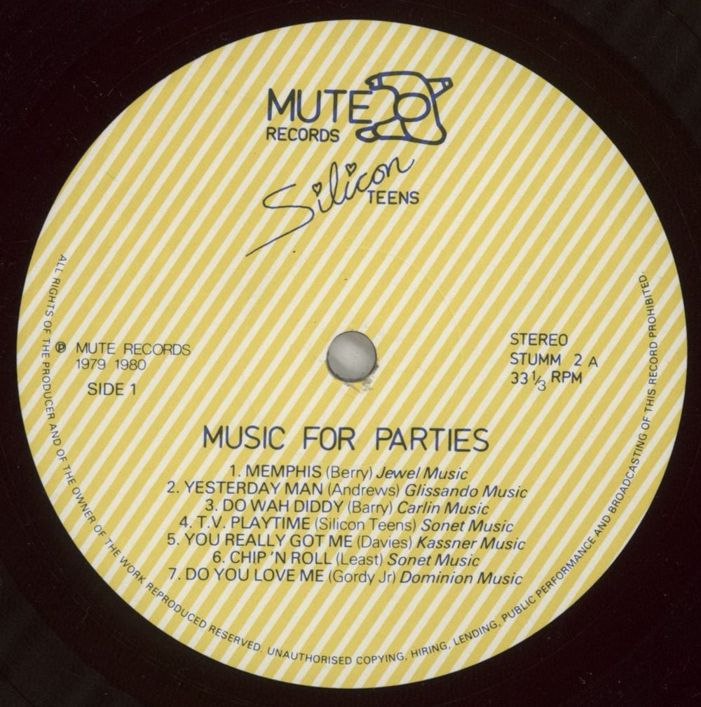 Silicon Teens Music For Parties UK vinyl LP album (LP record) ILILPMU235288