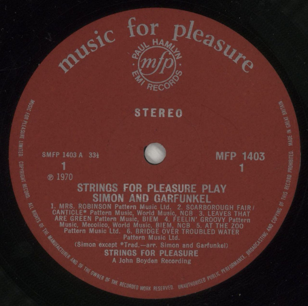 Simon & Garfunkel Strings For Pleasure Play Simon & Garfunkel UK vinyl LP album (LP record) SGFLPST294536