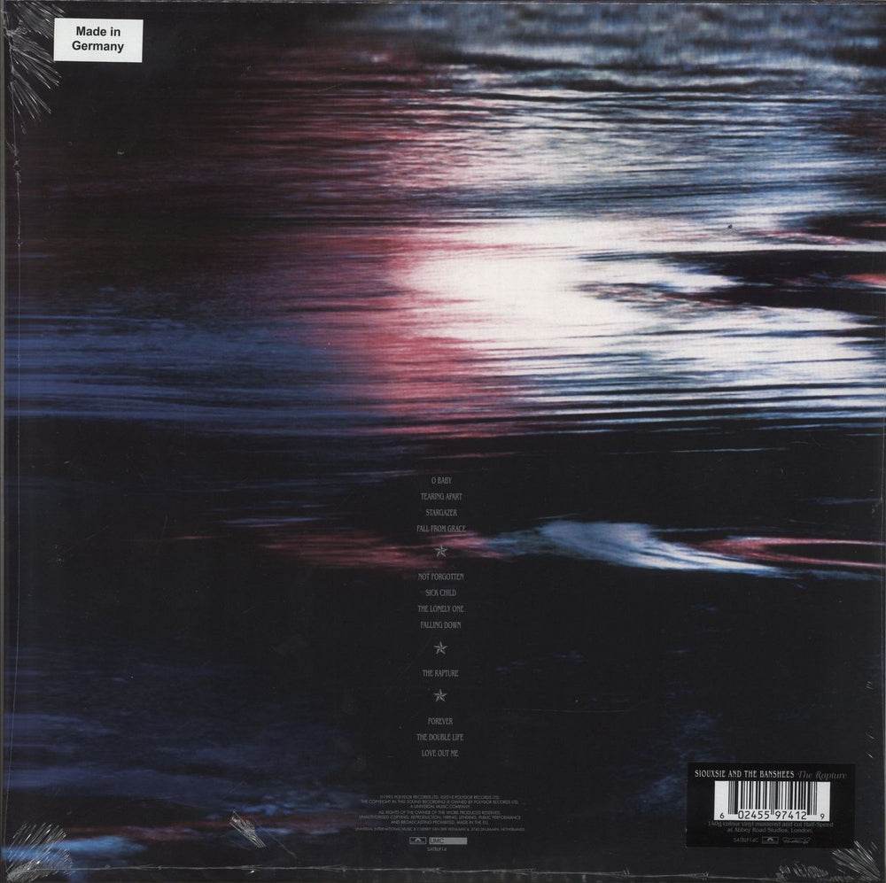 Siouxsie & The Banshees The Rapture - Translucent Blue - Sealed US 2-LP vinyl record set (Double LP Album) 602455974129