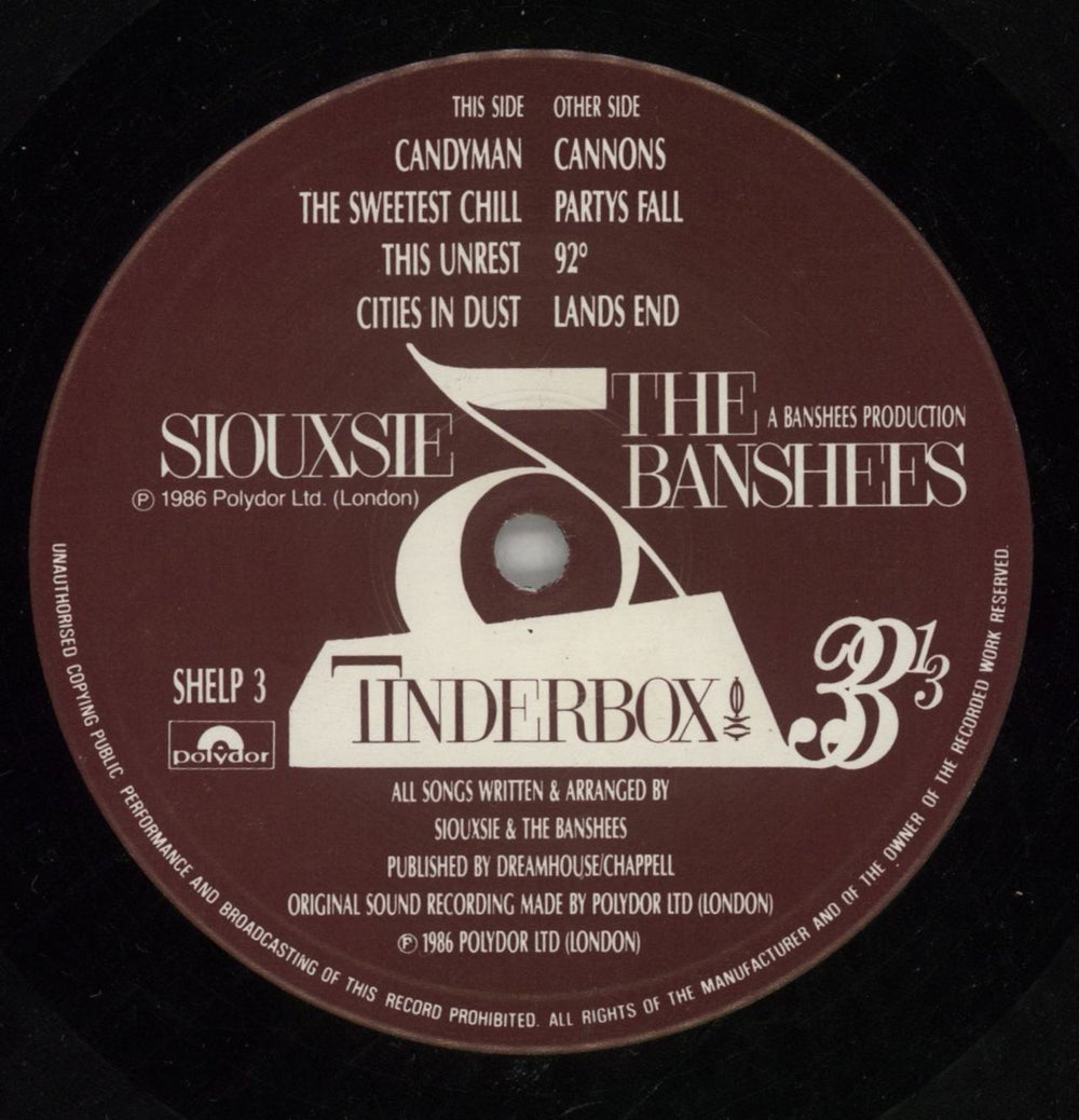 Siouxsie & The Banshees Tinderbox - EX UK vinyl LP album (LP record) SIOLPTI738022