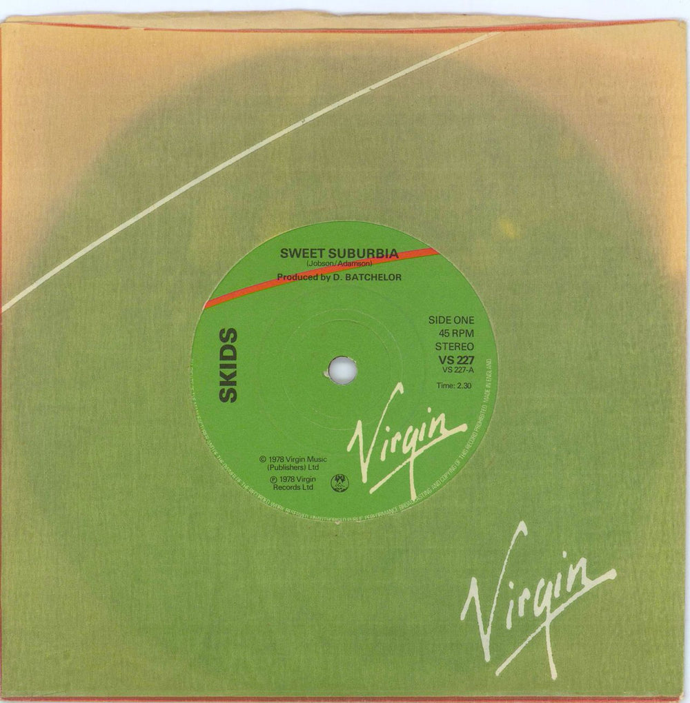 Skids Sweet Suburbia UK 7" vinyl single (7 inch record / 45) VS227