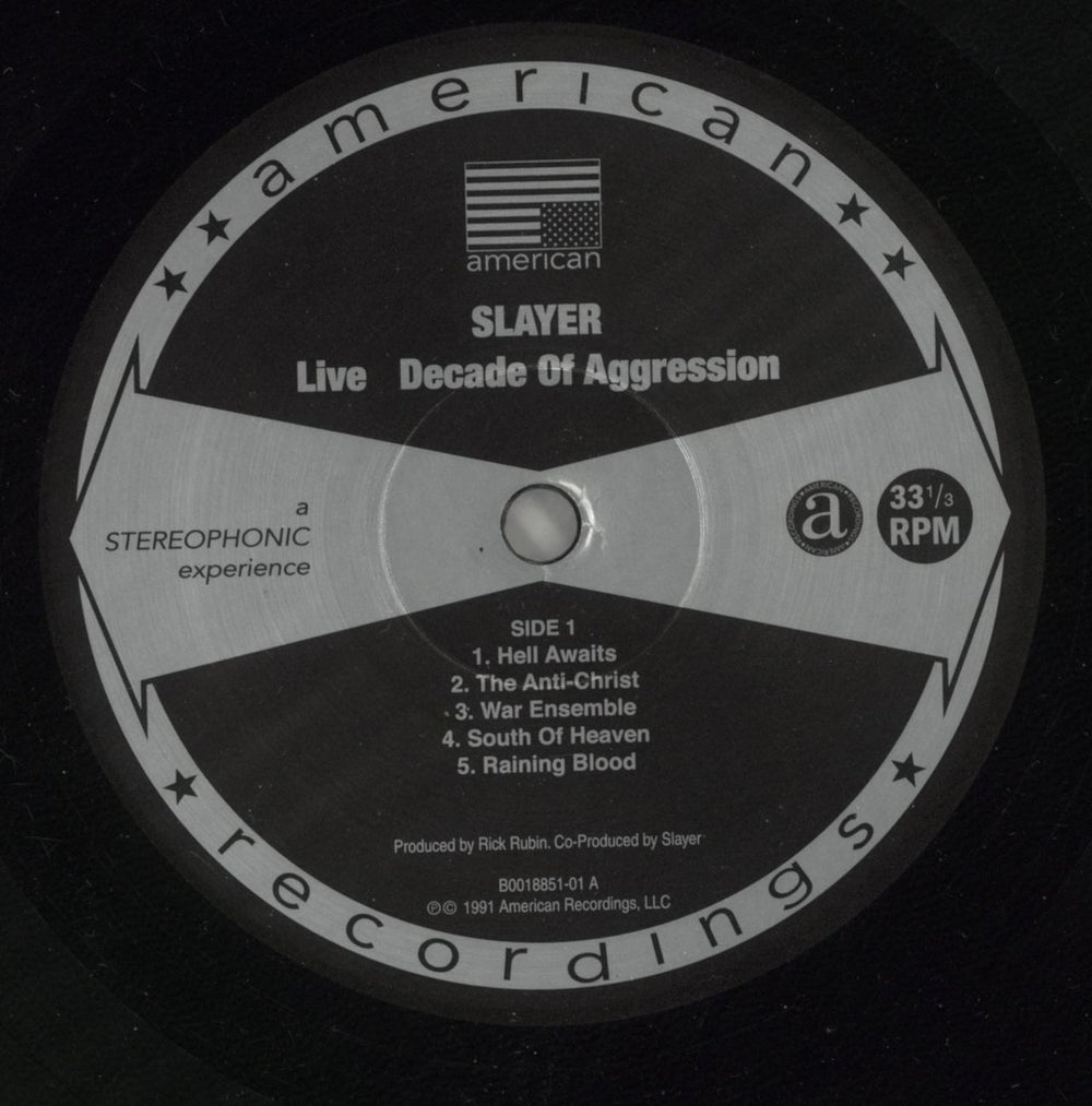 Slayer Decade Of Aggression - Live - 180g US 2-LP vinyl record set (Double LP Album) SLA2LDE866725