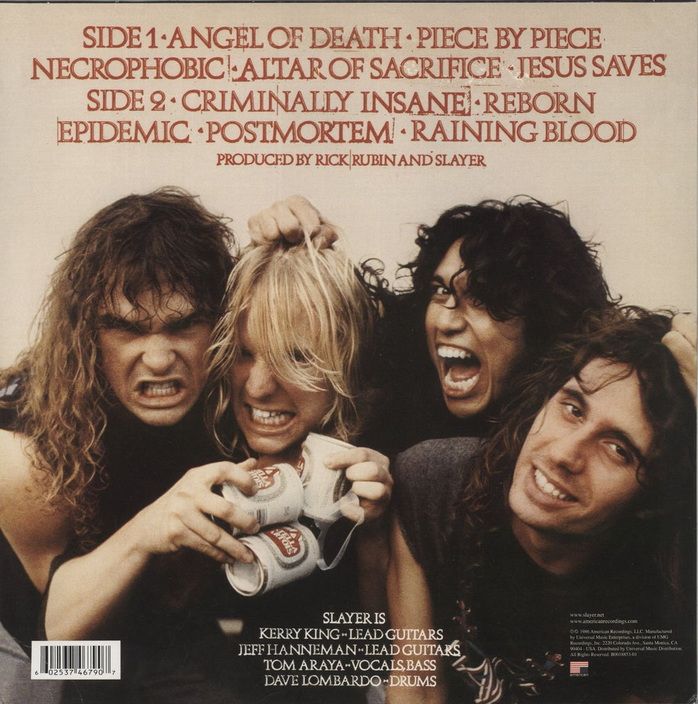 Slayer Reign In Blood - 180gram Black Vinyl US vinyl LP album (LP record)