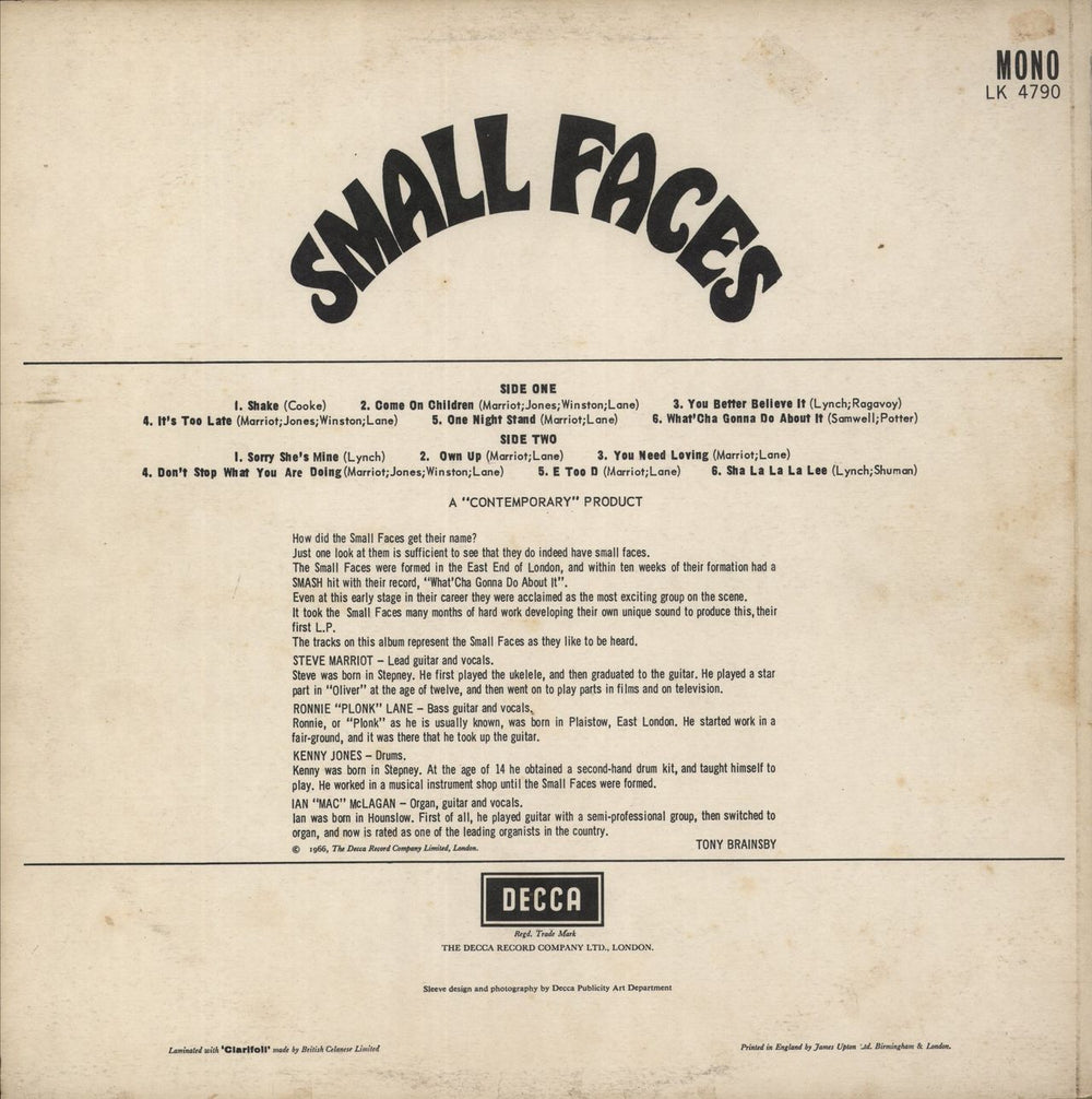 Small Faces Small Faces - 1st (b) - VG UK vinyl LP album (LP record)