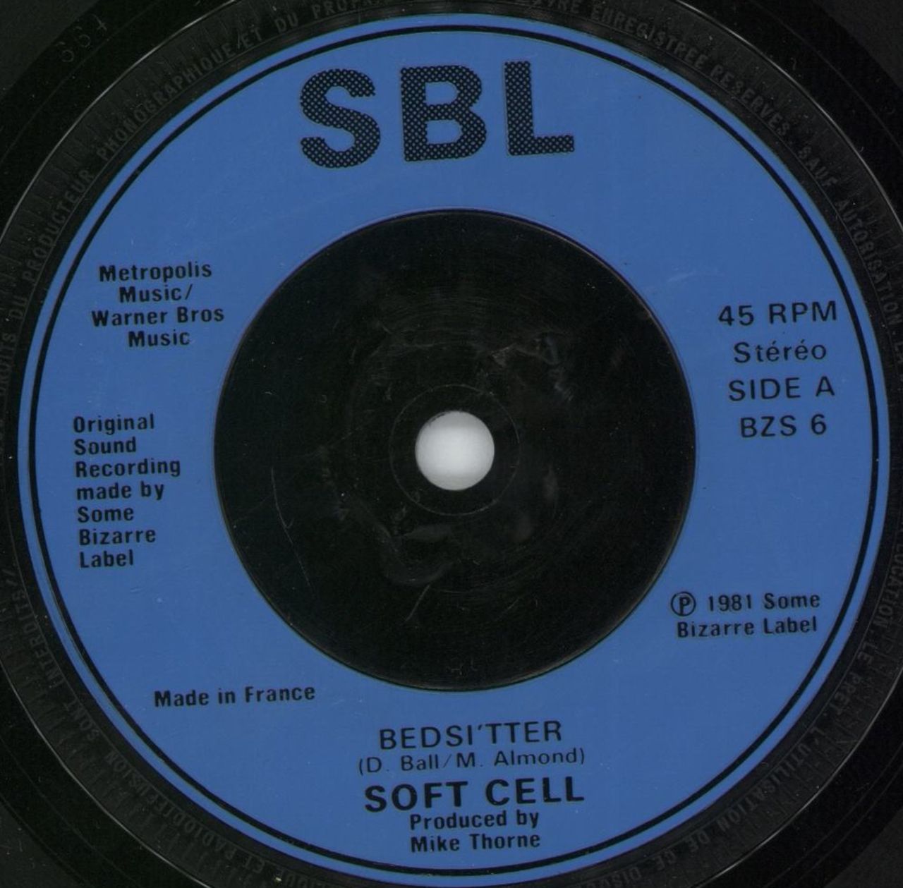 Soft Cell Bedsitter UK 7" vinyl single (7 inch record / 45) SOF07BE92677
