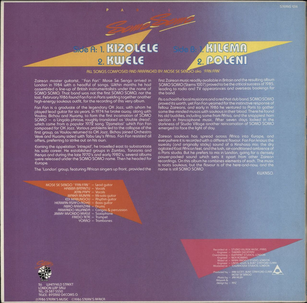 Somo Somo Paris UK vinyl LP album (LP record)