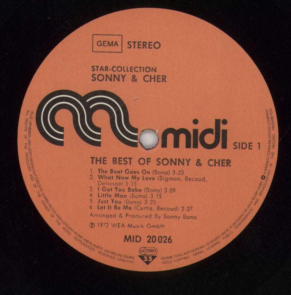 Sonny & Cher Star Collection - Greatest Hits German vinyl LP album (LP record) S+CLPST849400