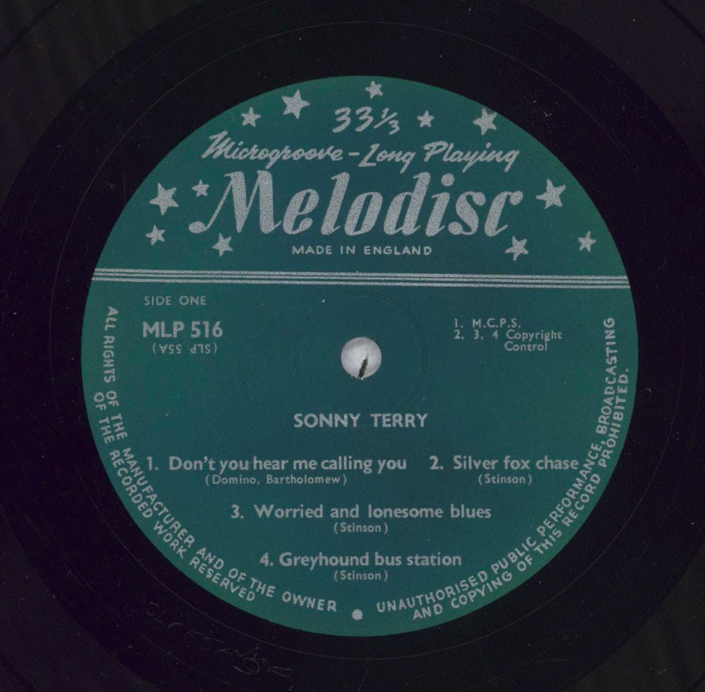 Sonny Terry Whoopin' The Blues UK 10" vinyl single (10 inch record)