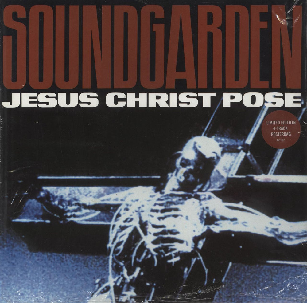 Soundgarden Jesus Christ Pose - Poster Sleeve - Shrink UK 12" vinyl single (12 inch record / Maxi-single) AMY862