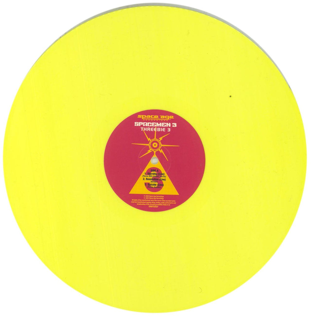 Spacemen 3 Threebie 3 - Yellow Vinyl - RSD20 UK 12" vinyl single (12 inch record / Maxi-single) SP312TH855985