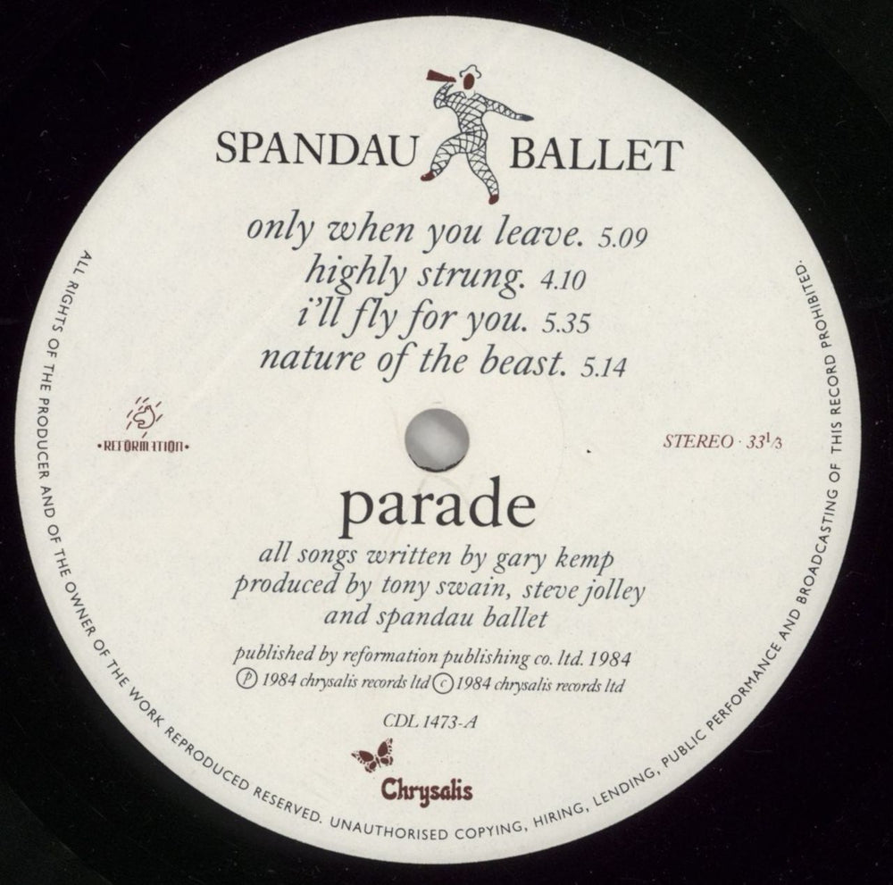 Spandau Ballet Parade UK vinyl LP album (LP record) SPBLPPA285252
